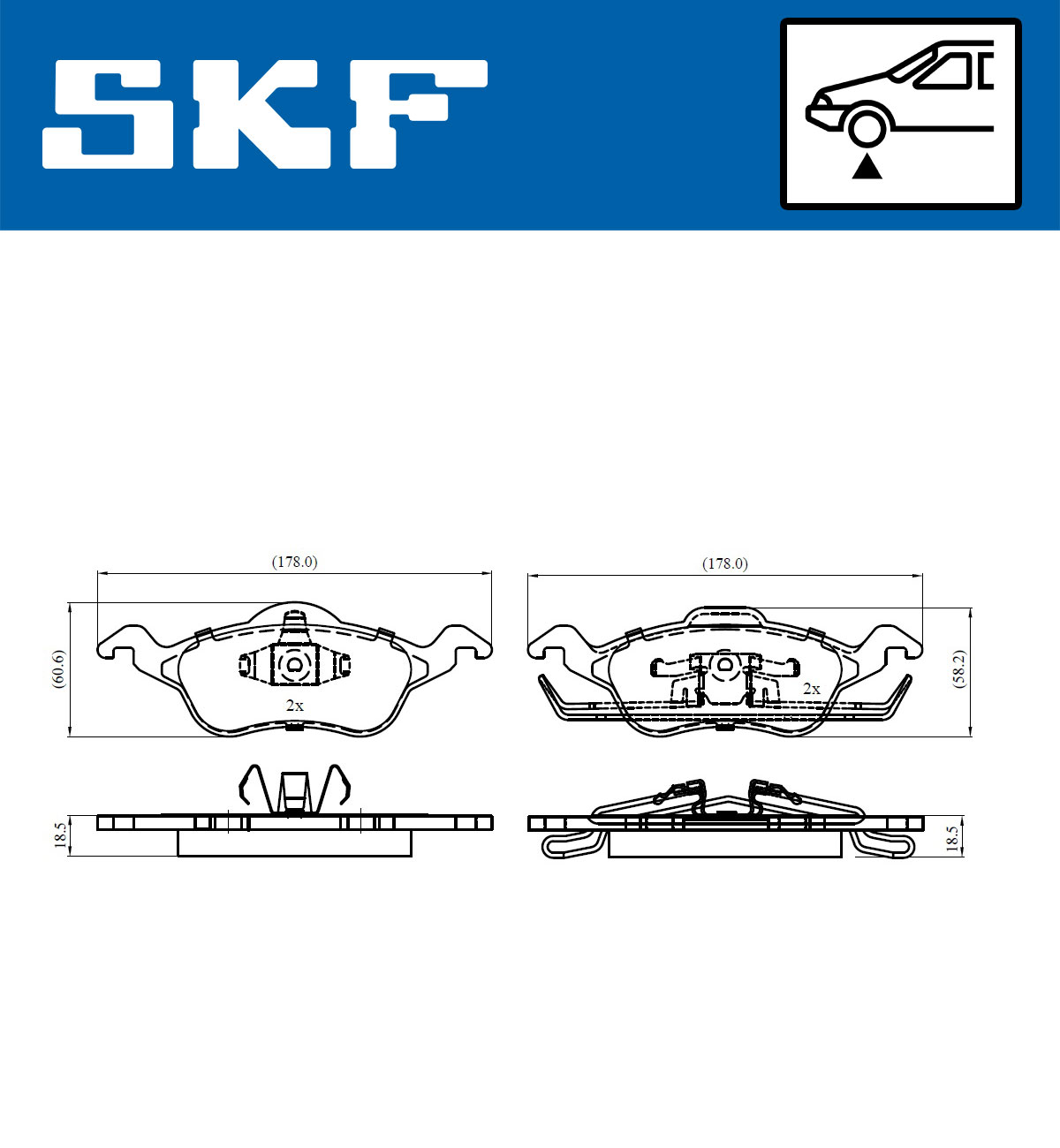 Placute frana SKF VKBP80260
